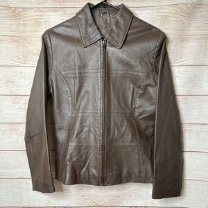 Vintage Forenza Brown Genuine Leather Jacket Retro 1980s 1990s Coat Women's 10